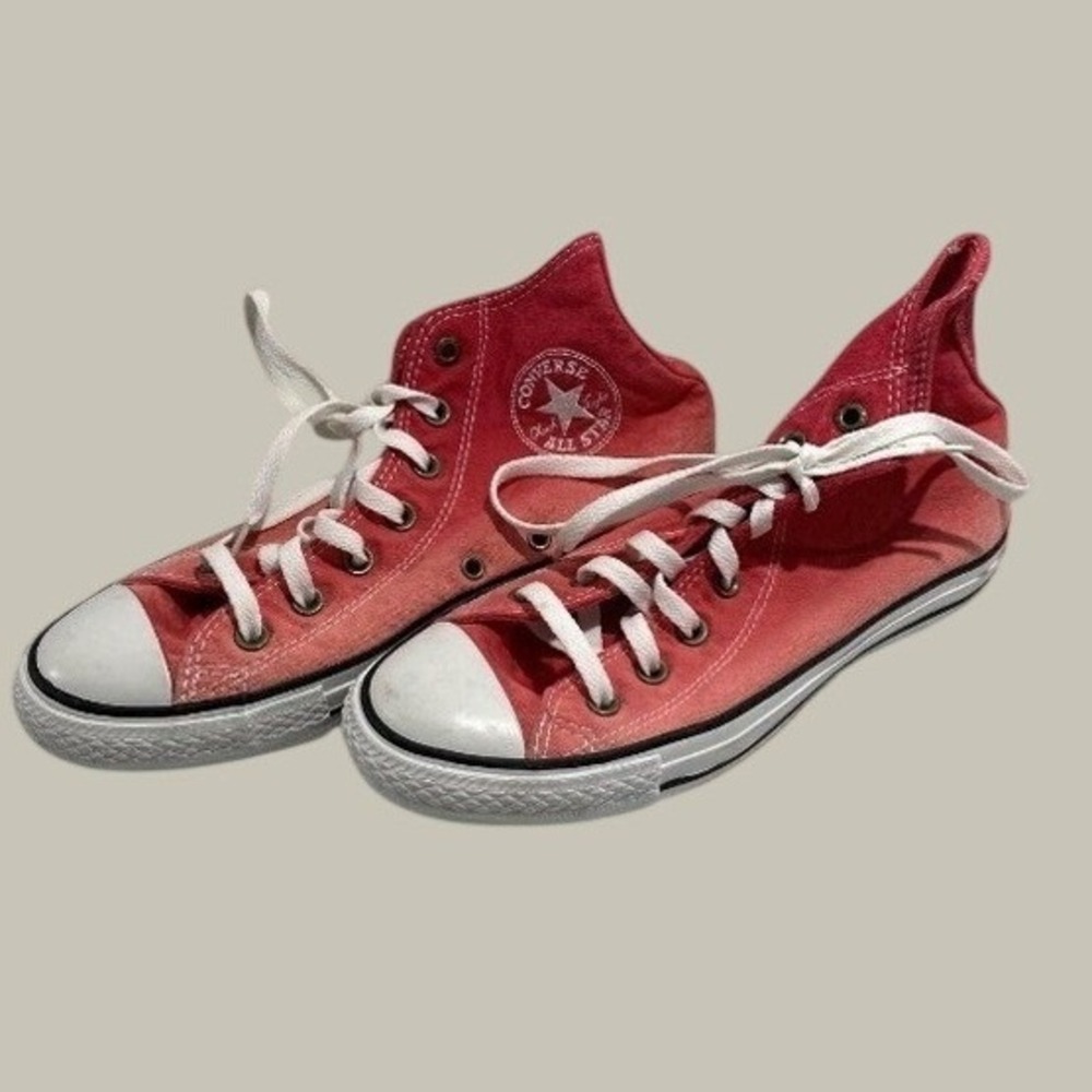 Converse Chuck Taylor All Star High Top Red Ombre Canvas Sneakers Womens 6